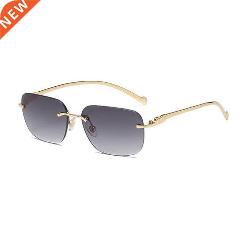 New retro black sunglasses female frameless net red sungla