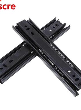 1 Pair Cold-Rolled Steel Black 8-Inch Drawer Sliding Rail Fu