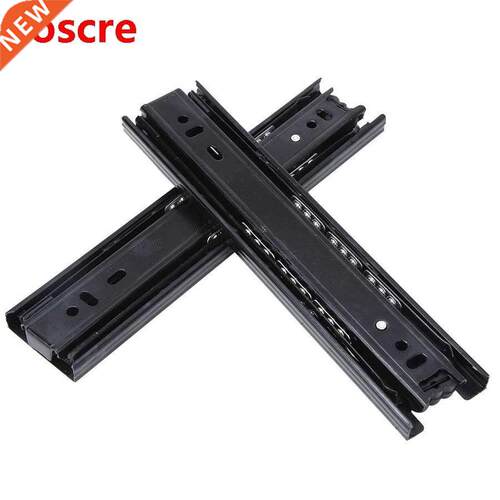 1 Pair Cold-Rolled Steel Black 8-Inch Drawer Sliding Rail Fu