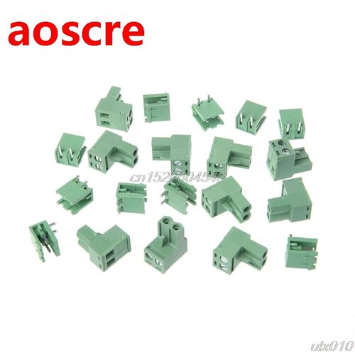 10 Sets 2/3/4/5/6/7/8P Right Angle Terminal Block 300V 10A 5