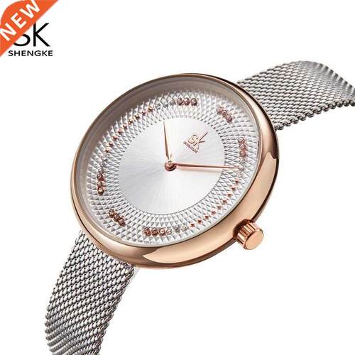 Fashion Rhinestone Women Quartz Watches Luxury SHENGKE Bran