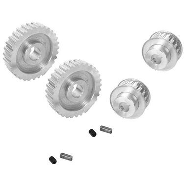 4Pcs Metal Synchronous Pulley Gear Motor Belt Gear Drive Whe