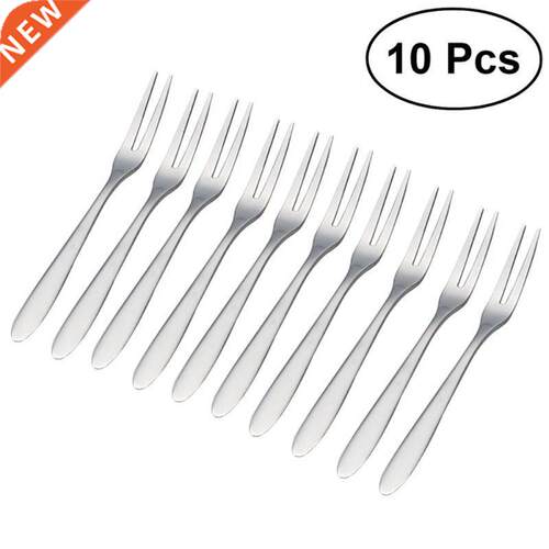 10 Pcs Fruit Fork Luxury Stainless Steel Gold Cake Dessert F