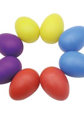 2Pcs Solid Color Baby Egg Music Shaker Sand Hammer Instrumen