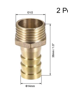 Brass Barb Hose Fitting Connector Adapter 14mm Barbed x G1/2