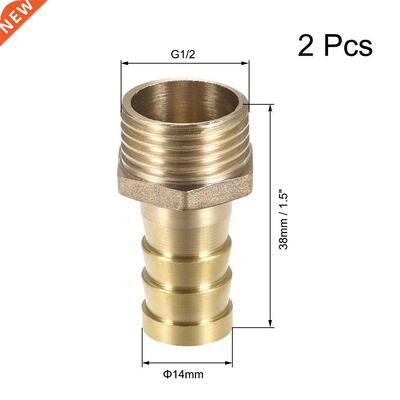 Brass Barb Hose Fitting Connector Adapter 14mm Barbed x G1/2