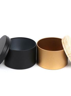 Gold Black Candle Making Tinplate Empty Storage Jars with Wo