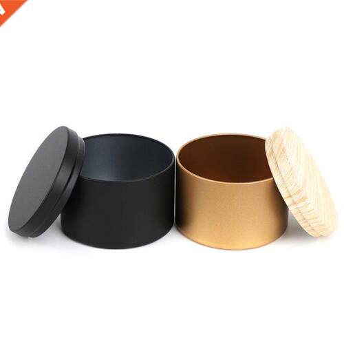 Gold Black Candle Making Tinplate Empty Storage Jars with Wo