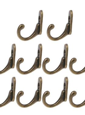 10PCS Vintage Bronze Double Coat Hangers Wall Mounted Entryw