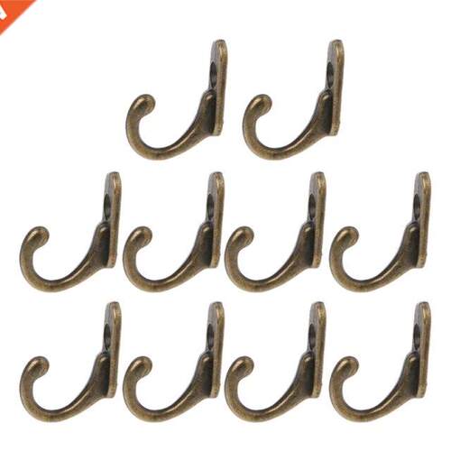 10PCS Vintage Bronze Double Coat Hangers Wall Mounted Entryw