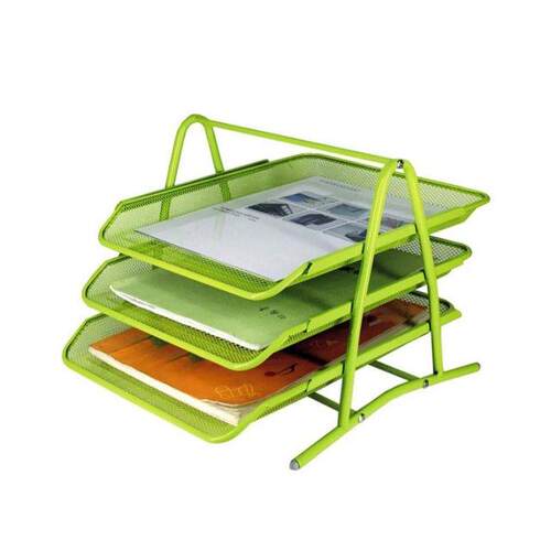 Tiers Metal Mesh File Organizer Document Desktop Paper Tra