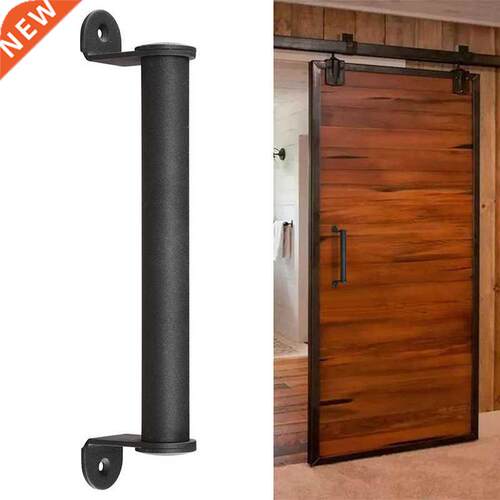 2Pcs Black Carbon Steel Sliding Barn Door Pull Handle 适用于