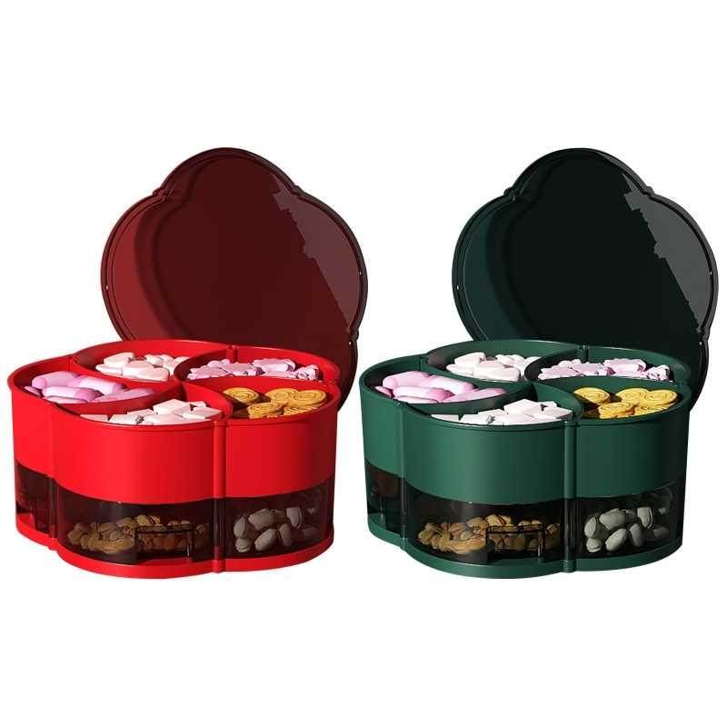 2-Layer Rotating Petal Candy ox 10-grids Snack Tray Creativ