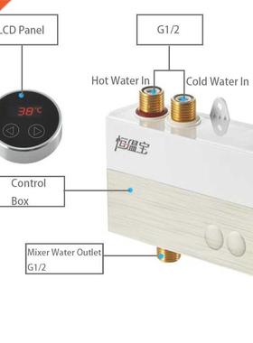 Thermostatic Bathroom Faucets Mixer Smart Touch Round Shower