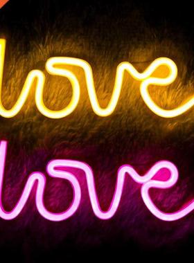 Love Neon Night Light Sign Lips Wall Art Sign Night Lamp Bat
