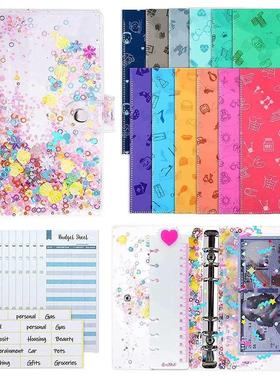 29 Peces A6 PVC Gltter Budget Bnder Organzer wth Cash E