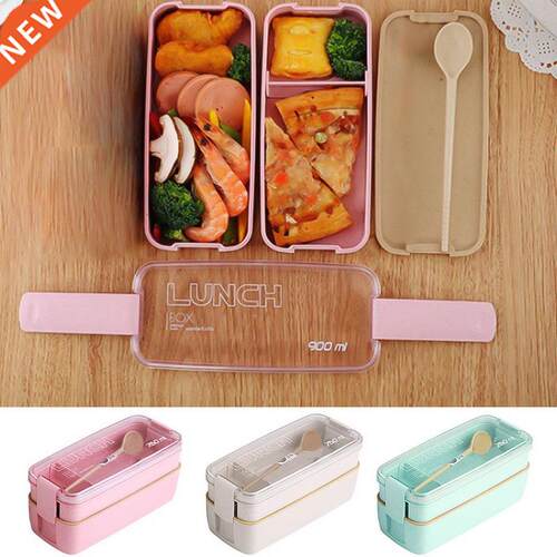 Picnic Whet Strw Fiber Comprtment Mel Storge Lunch Cont