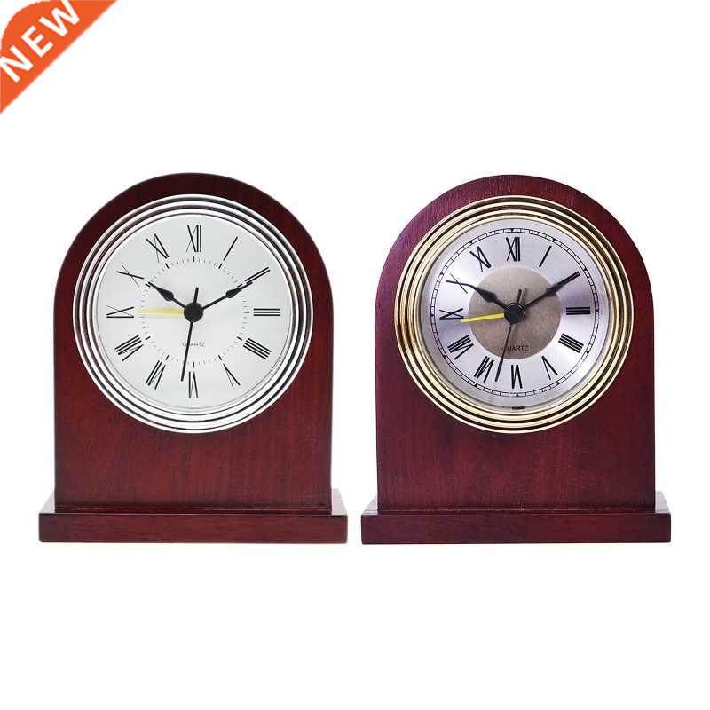 Classic Retro Alarm Clock Solid Wood Roman Digital Manual Ad