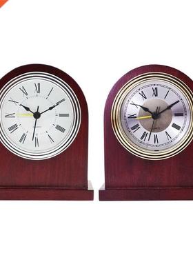 Classic Retro Alarm Clock Solid Wood Roman Digital Manual Ad