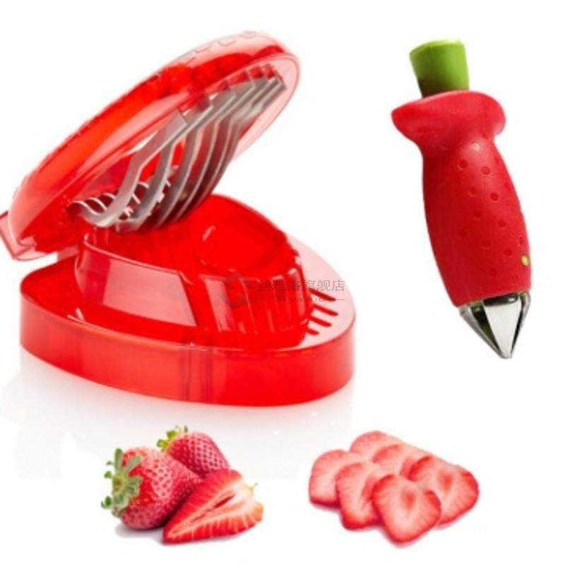 2pc/ set Kitchen Fruit Gadget Tools Strawberry Slicer Cutter