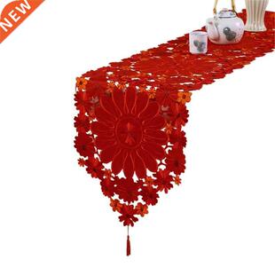 Christmas Embroidered Table Runners for Coffee Desk Xmas Pla