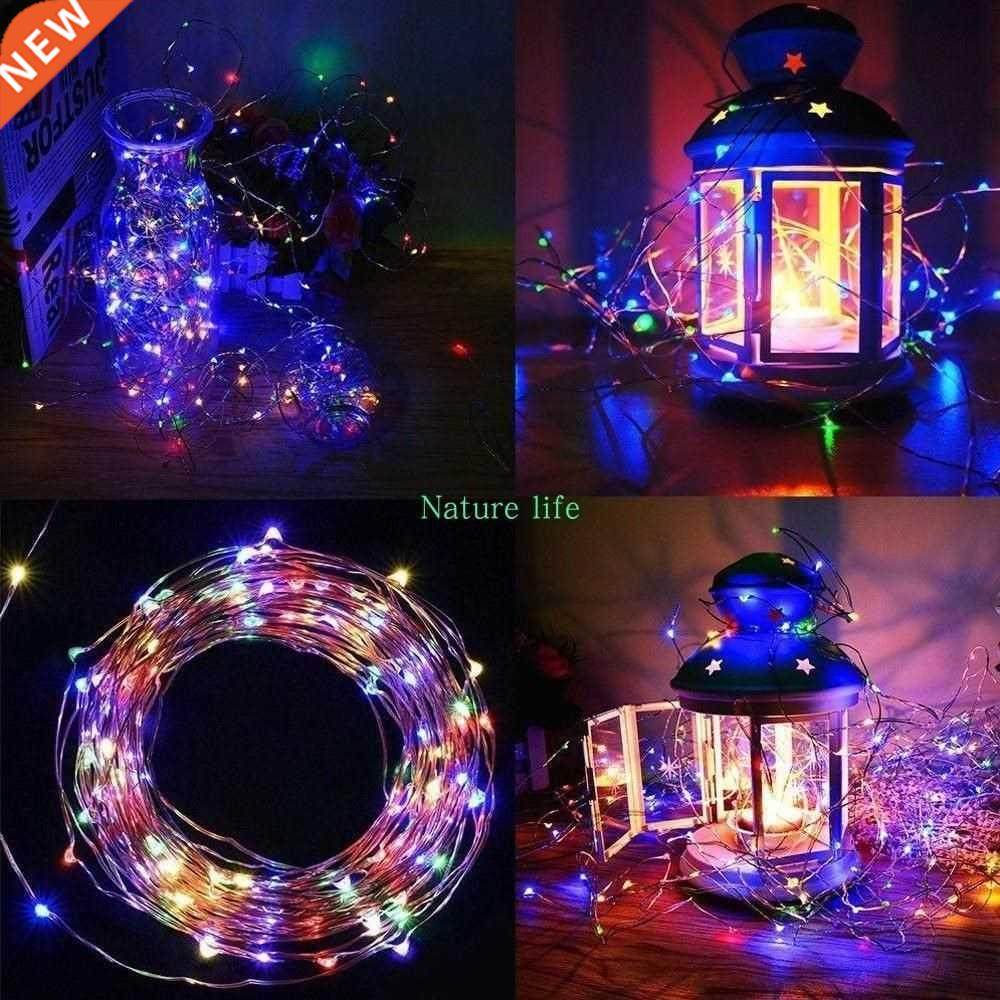 solar powered 200led string fairy lights garden outdoor xmas