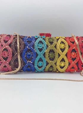 2022 New Arrival lue/Yellow/Red Women Evening Clutch ag Fa