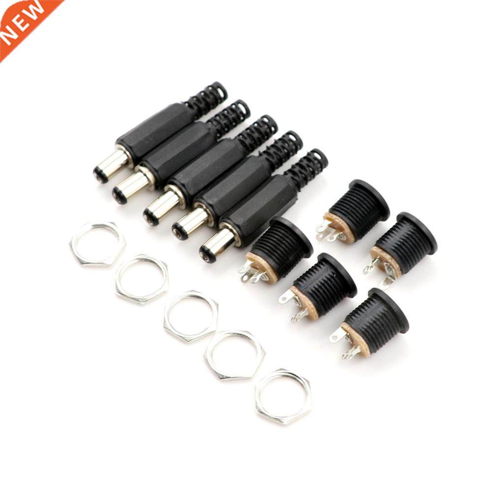 10pcs 12V A Male Plugs + Female Socket Panel Mount Jack DC