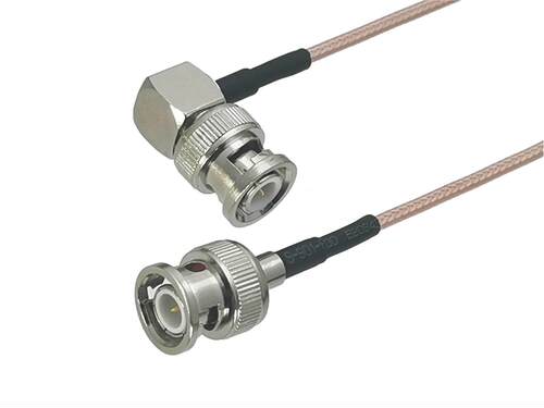 1Pcs RG16 BNC Male plug to BNC Male plug Right angle Connec