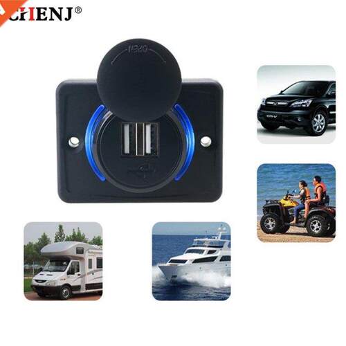 1pc Universal 12-24V 3.1A Dual USB Vehicle Charger Accessori