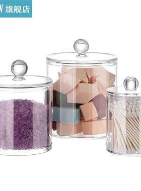 Acrylic Cotton Swab Holder Cosmetic Storage Box Set Bathroom