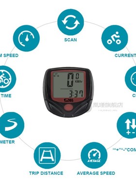 Waterproof MTB Bike Wire Code Bicycle Meter Speedometer Digi