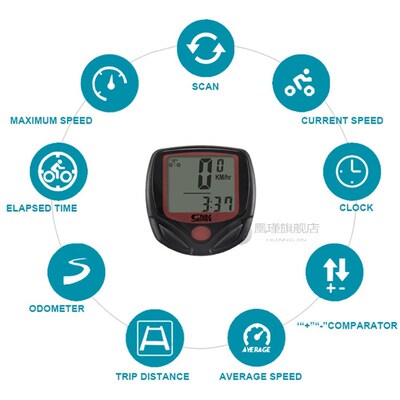 Waterproof MTB Bike Wire Code Bicycle Meter Speedometer Digi