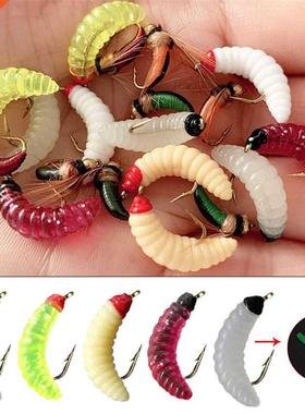 1Pcs #10 Brass Bead Head Fast Snkng Nymph Maggots Bug Worm