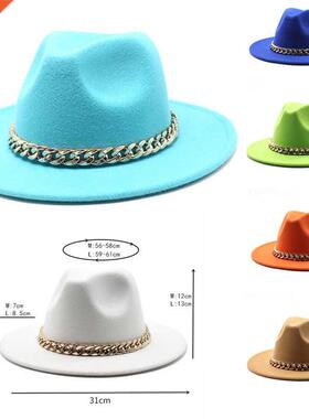 Natural Color Fedora Hats Men's Hats Women Felt Jazz Rin