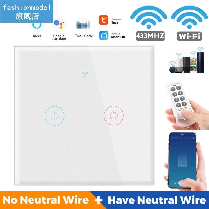 1/2/3/4 Gang TUYA WiFi Smart Touch Switch 110-250V Smart Lif