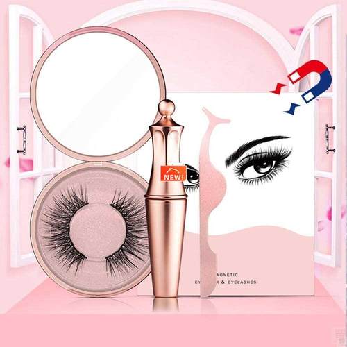 New Magnetic Eyelashes 3D False Mink Eyelashes Magnet Lashes