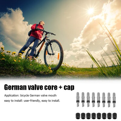 8pcs EP2 English Dunlop Woods Valve Cores with Caps for Bike