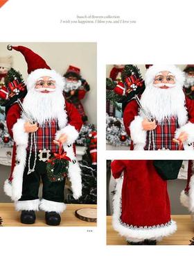 Xmas Santa Claus Figurines Standing Santa Claus Doll Statues