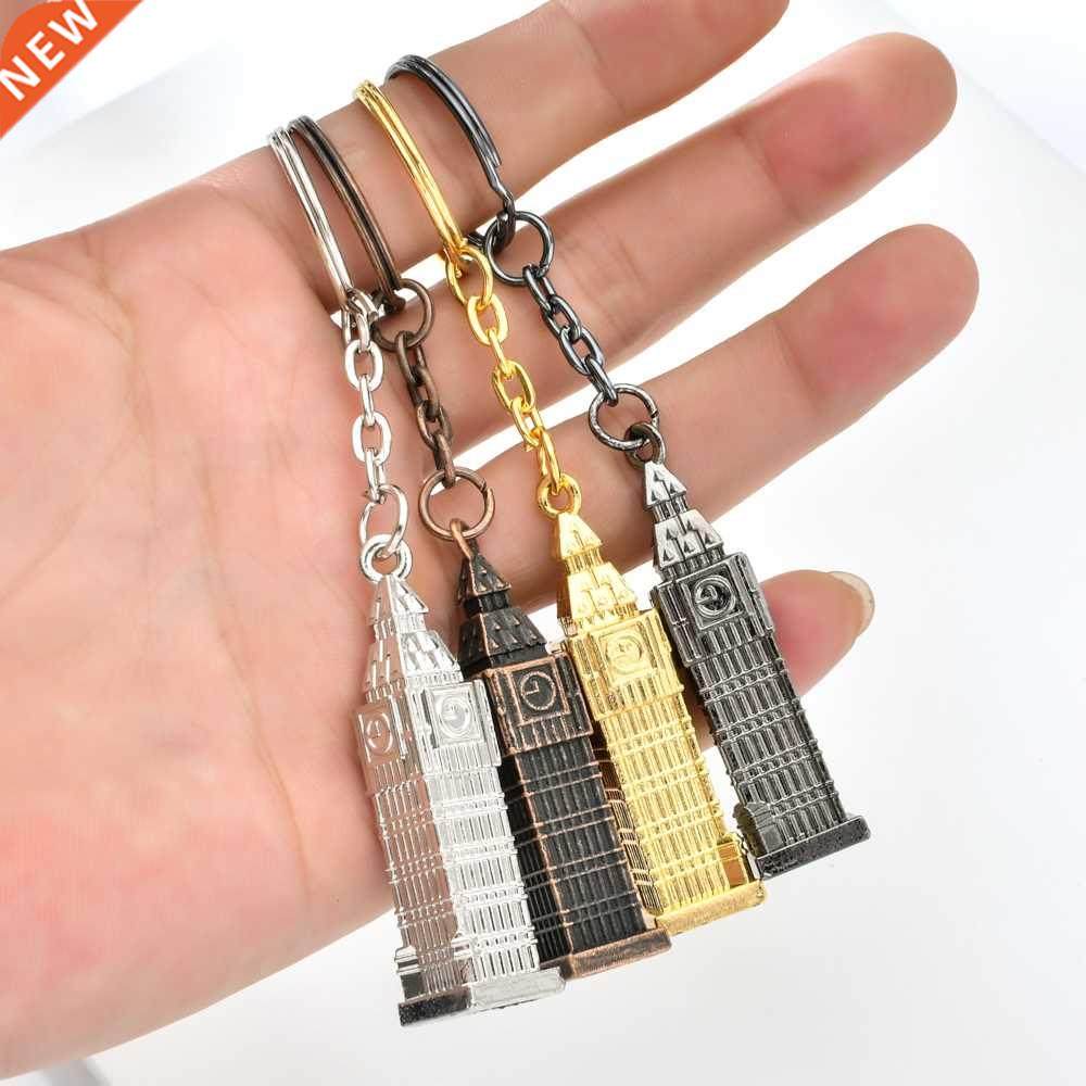 Vicney London Golden Clock Model Small Keychain Souvenir Gi