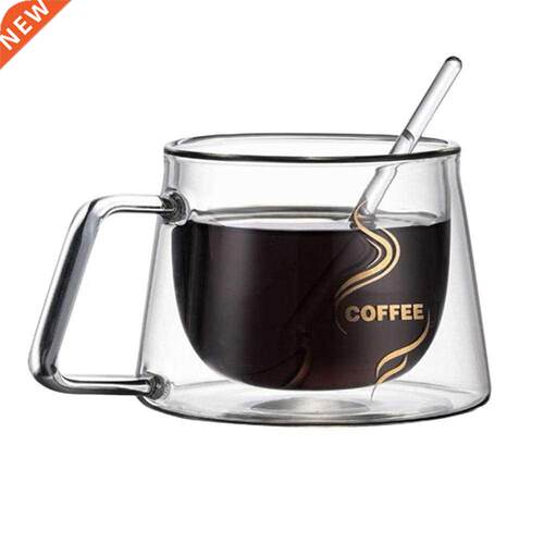 Double couches tasse en verre haute Borosilicate bureau mais