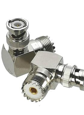 10Pcs Connector BNC Male Plug to UHF SO239 Female Jack Right