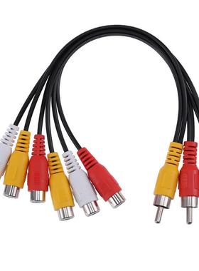 25 cm RCA Mannelijke Jack naar 6RCA Vrouwelijke Plug Splitt