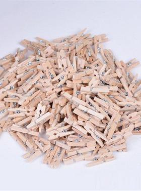 100 Pcs Mini Wooden Clothes Photo Paper Peg Clothespin Laund