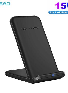 FDGAO 30W Qi Wireless Charger Stand 2 IN 1 QC 3.0 Fast Char