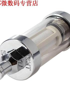 Chrome Glas Brandstof Benzine Diesel Inline Filter 5/16 8mm