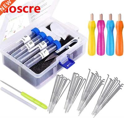 51PCS Needle Felting Tool Kit With Colored Wood Handle, Awl,