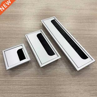 Office Hardware Matt Black Rectangle Wire Cable Grommet Alum
