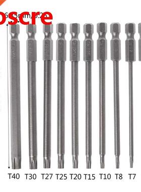 10Pcs/Set 100mm 1/4Inch Hex Shank Magnetic Head Torx Screwdr
