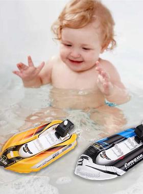 Kids Bath Toy Clockwork Wind Up Inflatable Boat Ship Play Wa